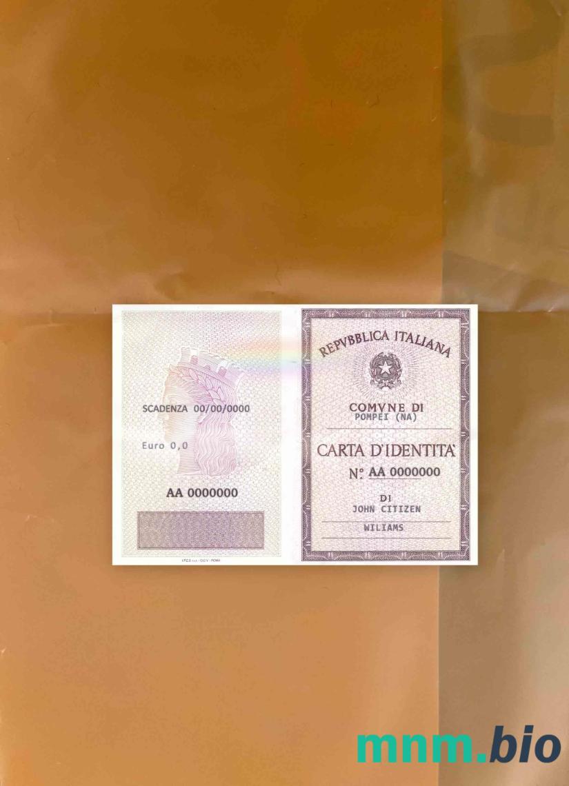 Włochy karta tożsamości (La Carta D'Identita' Italiana) fotowygląd szablon PSD